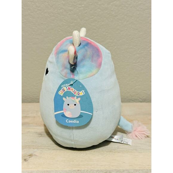 Squishmallow 8" Caedia the Cow Plush Toy Tie Dye Blue Brand New With Tags - Picture 3 of 8